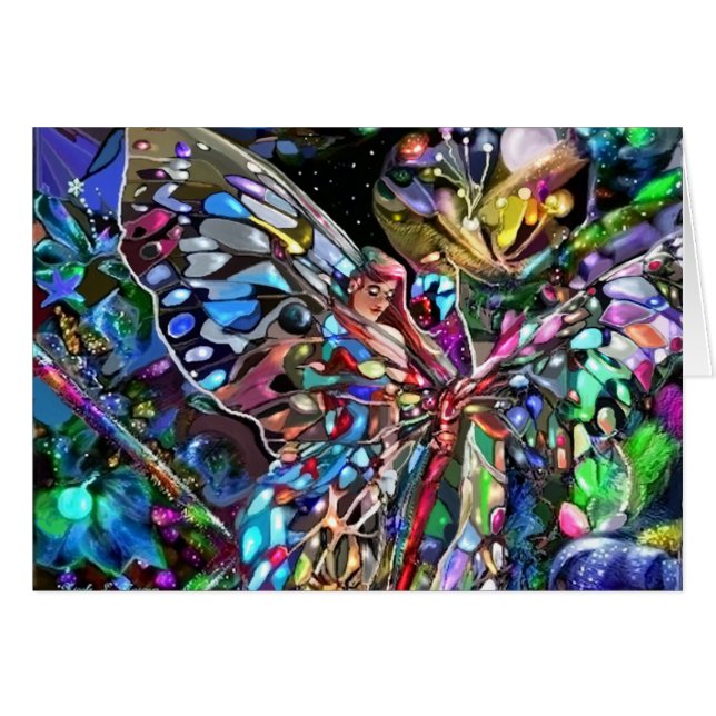 Genom Vingarna av en fjäril Hälsningskort (Framsidan Horizontal)