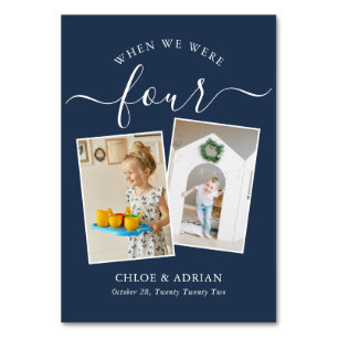 Genom Years Modern Tabl med par Photo Bröllop Bordsnummer