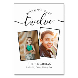 Genom Years Modern Tabl med par Photo Bröllop Bordsnummer