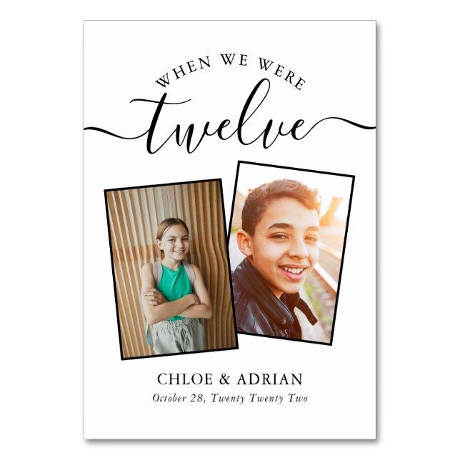 Genom Years Modern Tabl med par Photo Bröllop Bordsnummer (Framsidan)