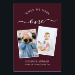 Genom Years Modern Tabl med par Photo Bröllop Bordsnummer<br><div class="desc">Kom ihåg och ha lite roligt med bordsnumren för bröllopsmottagning. Dessa eleganter, enkla bordsnummer, du kan välja att inkludera ett foto av bruden och brudgummen i samma ålder som bordsnumret, brudgummen och brudgummen namn och bröllop. Bakgrunden färg är burgandy med vit text, men dessa kan ändras till vilken färg som...</div>