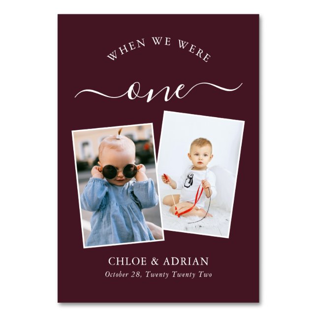 Genom Years Modern Tabl med par Photo Bröllop Bordsnummer (Framsidan)