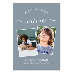 Genom Years Modern Tabl med par Photo Bröllop Bordsnummer