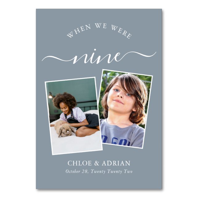 Genom Years Modern Tabl med par Photo Bröllop Bordsnummer (Framsidan)