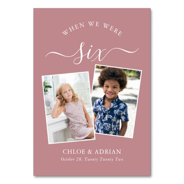 Genom Years Modern Tabl med par Photo Bröllop Bordsnummer (Framsidan)