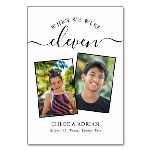 Genom Years Modern Tabl med par Photo Bröllop Bordsnummer