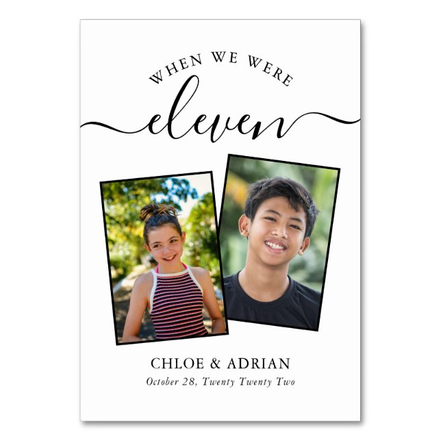 Genom Years Modern Tabl med par Photo Bröllop Bordsnummer (Framsidan)