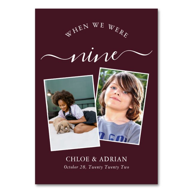 Genom Years Modern Tabl med par Photo Bröllop Bordsnummer (Framsidan)