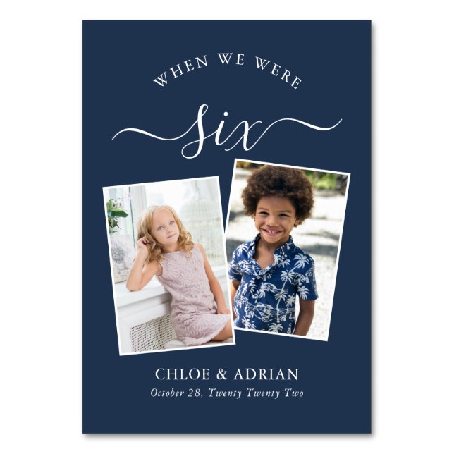 Genom Years Modern Tabl med par Photo Bröllop Bordsnummer (Framsidan)