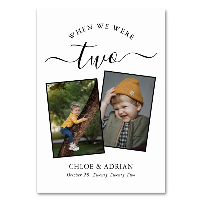 Genom Years Modern Tabl med par Photo Bröllop Bordsnummer (Framsidan)