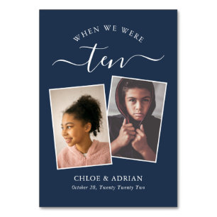 Genom Years Modern Tabl med par Photo Bröllop Bordsnummer