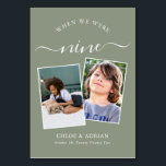 Genom Years Modern Tabl med par Photo Bröllop Bordsnummer<br><div class="desc">Kom ihåg och ha lite roligt med bordsnumren för bröllopsmottagning. Dessa eleganter, enkla bordsnummer, du kan välja att inkludera ett foto av bruden och brudgummen i samma ålder som bordsnumret, brudgummen och brudgummen namn och bröllop. Bakgrunden färg är grönt med vit text, men dessa kan ändras till vilken färg som...</div>