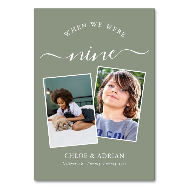 Genom Years Modern Tabl med par Photo Bröllop Bordsnummer (Framsidan)