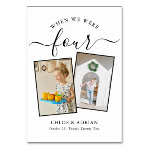 Genom Years Modern Tabl med par Photo Bröllop Bordsnummer