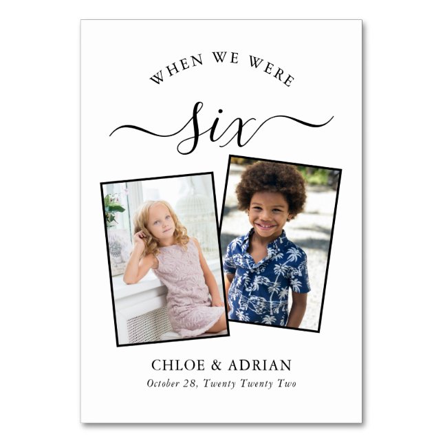 Genom Years Modern Tabl med par Photo Bröllop Bordsnummer (Framsidan)