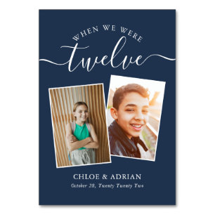 Genom Years Modern Tabl med par Photo Bröllop Bordsnummer