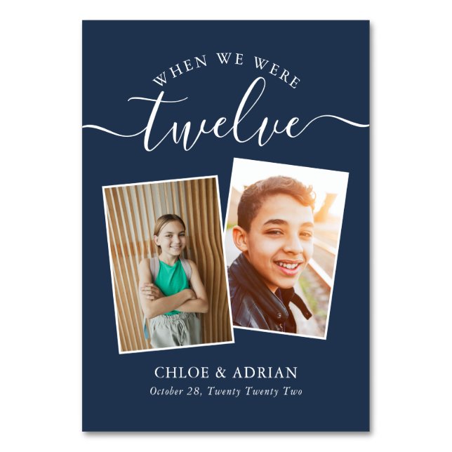 Genom Years Modern Tabl med par Photo Bröllop Bordsnummer (Framsidan)