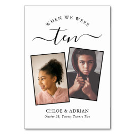 Genom Years Modern Tabl med par Photo Bröllop Bordsnummer