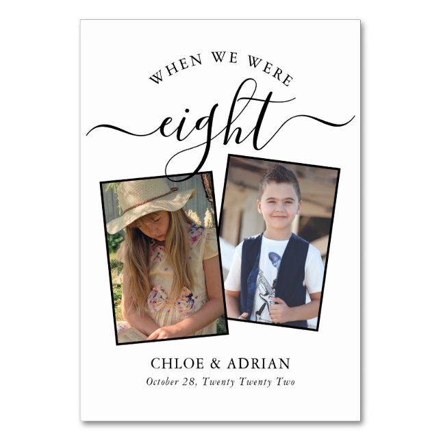 Genom Years Modern Tabl med par Photo Bröllop Bordsnummer (Framsidan)