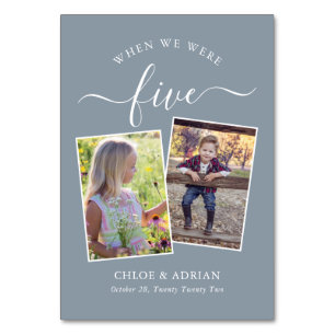 Genom Years Modern Tabl med par Photo Bröllop Bordsnummer