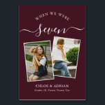 Genom Years Modern Tabl med par Photo Bröllop Bordsnummer<br><div class="desc">Kom ihåg och ha lite roligt med bordsnumren för bröllopsmottagning. Dessa eleganter, enkla bordsnummer, du kan välja att inkludera ett foto av bruden och brudgummen i samma ålder som bordsnumret, brudgummen och brudgummen namn och bröllop. Bakgrunden färg är burgandy med vit text, men dessa kan ändras till vilken färg som...</div>