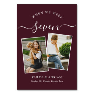 Genom Years Modern Tabl med par Photo Bröllop Bordsnummer