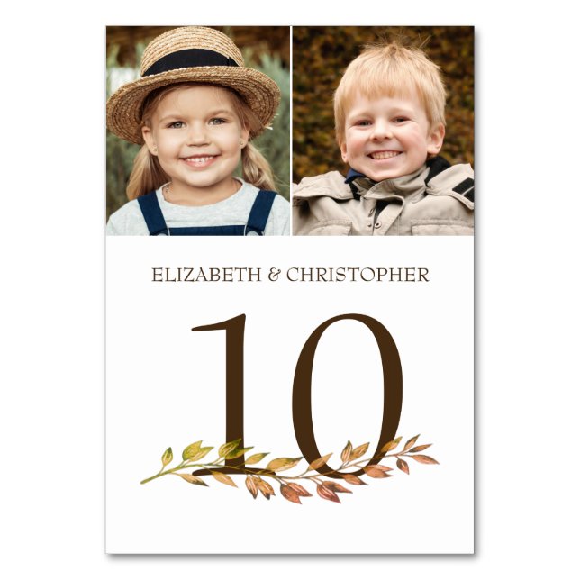 Genom Years Photos Bröllop Bordsnummer Sign (Framsidan)