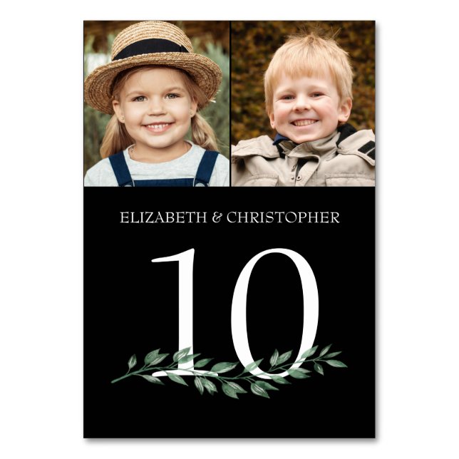 Genom Years Photos Bröllop Bordsnummer Sign (Framsidan)