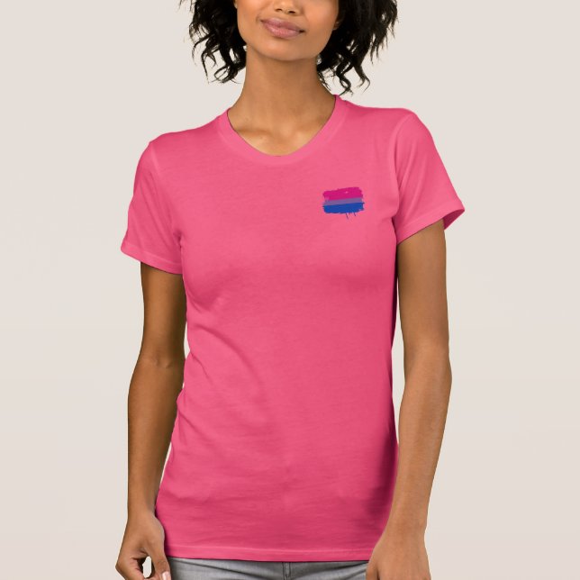 GENOMBLÖT BISEXUELL FLAGGA T SHIRT (Framsida)