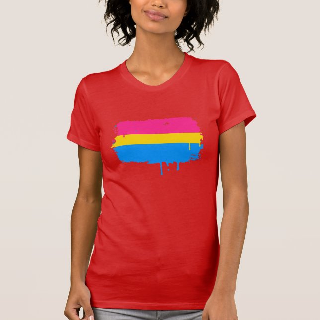 GENOMBLÖT PANSEXUAL FLAGGA TEE (Framsida)