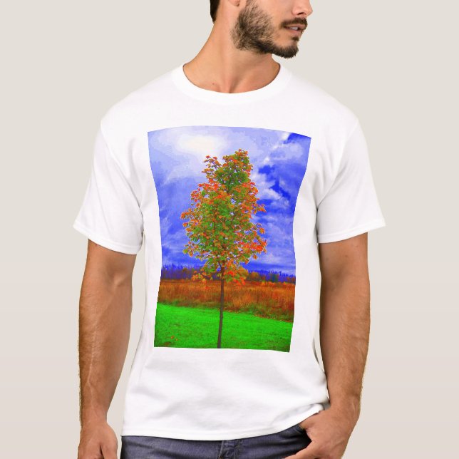 genomdränkt trädskjorta t shirt (Framsida)