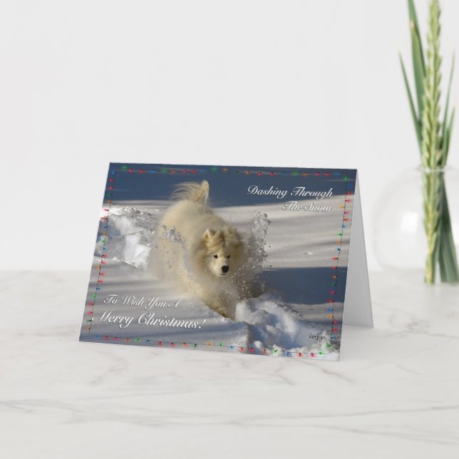 Genomgång genom Snö - julkort Helgkort (Framsida)