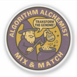 Genomisk Transmutationsdata Alkemin i arbete Klistermärken
