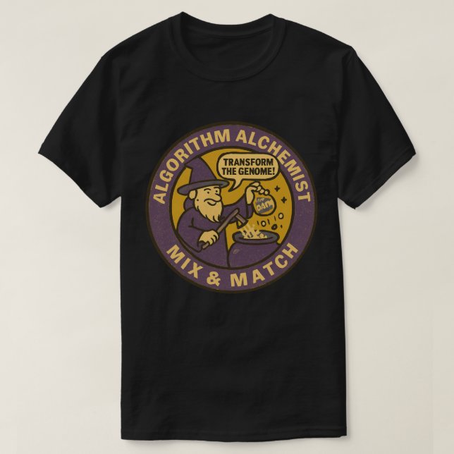 Genomisk Transmutationsdata Alkemin i arbete T Shirt (Design framsida)