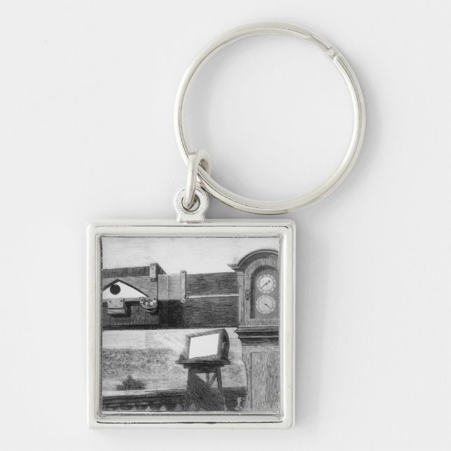 Genomresa av Venus Fyrkantig Silverfärgad Nyckelring (Framsidan)