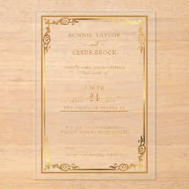 Genomskinlig akryl inbjudan med luxe minimal stil