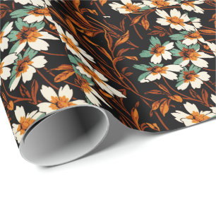 Genomskinlig atestetisk blomma i Mönster, gotin Fl Presentpapper