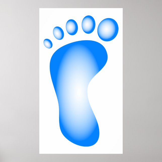 Genomskinlig blå fot poster (Framsidan)