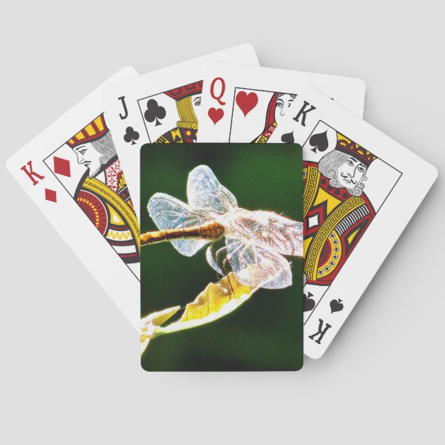 Genomskinlig dragonfly spel kort (Baksidan)