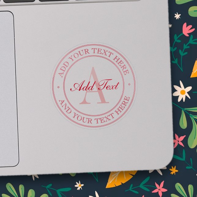 Genomskinlig etikett för Elegant Red Editable Text (Skapare uppladdad)