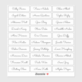 Genomskinlig etikett för sött skript gäst namn