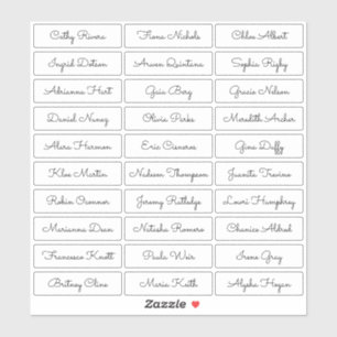 Genomskinlig etikett för sött skript gäst namn