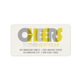 Genomskinlig fet ost till Helgdag för nyår Adressetikett