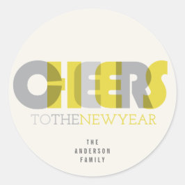 Genomskinlig fet ost till Helgdag för nyår Runt Klistermärke