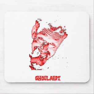 Genomskinlig Ghoulardi (som är röd/) anpassade Musmatta
