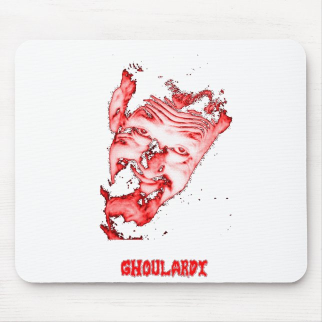 Genomskinlig Ghoulardi (som är röd/) anpassade Musmatta (Framsidan)