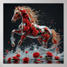🌹 Genomskinlig häst inuti ros drömlig fantasi