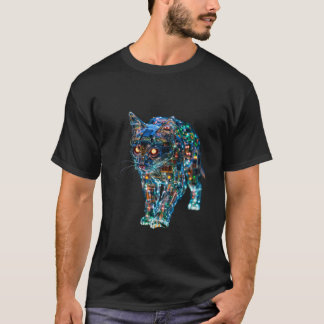 Genomskinlig katt för futuristiska - ytdjup t shirt