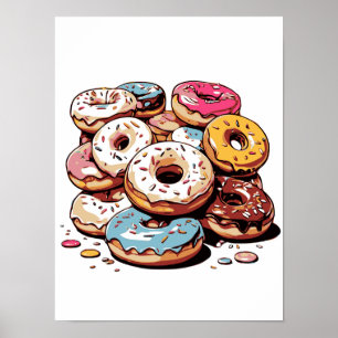 Genomskinlig klippbild för donuts poster