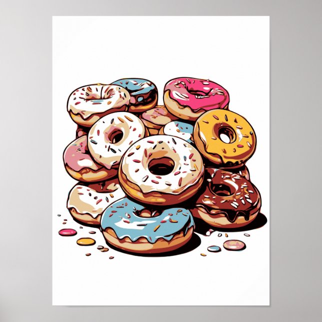 Genomskinlig klippbild för donuts poster (Framsidan)